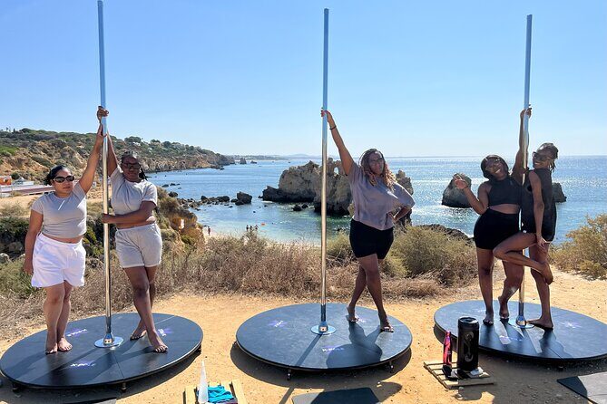 Algarve: Ocean View Pole Dance Experience with Prosecco - The outdoor poles, mats, and warm-up you’ll do first